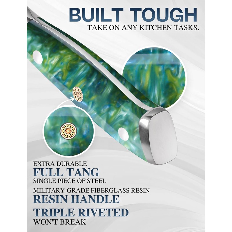 WILDMOK Japanese Damascus Steel Utility Knife, Multipurpose Super Sharp, Slicing,