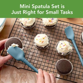 Tovolo Flex-Core All-Silicone Mini Spatula & Spoonula, Kitchen Utensil Set of 2, Heat-Resistant & BPA-Free Silicone Spatula & Spoonula, Safe for Cast Iron & Non-Stick Cookware, Dishwasher-Safe