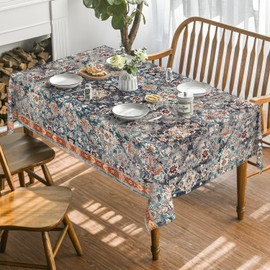 Horaldaily Boho Bohemia Style Tablecloth 52x70 Inch Rectangular, Vintage Country Rustic Farmhouse Magical Washable Seasonal Table Cover for Party Picnic Dinner Decor