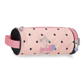 Enso Friends Together Round Pencil Case, Pink, 23 x 9 x 9 cm, Polyester, Pink, Round Case