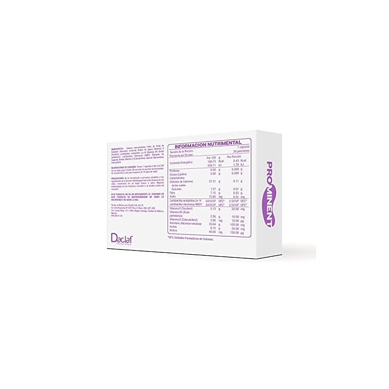 PROMINENT QUOD Probióticos Prebióticos con Vitaminas para Mujer Microbiota Absorción