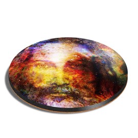 1 x Round Coaster - Amazing Watercolour Christian Cork Backed MDF Glossy Tea Coffee Accessory #8451