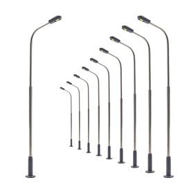 Model Street Lamp, Street Lamp, LED Light, Warm White, 3.0 inches (78 mm), 1:87 - 1:120, Pack of 10, Railway Model, Building Model, Diorama, Scene Collection, Education, DIY