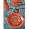 Portuguese Pottery Terracotta Clay Skillet Dinner Plate - Set of