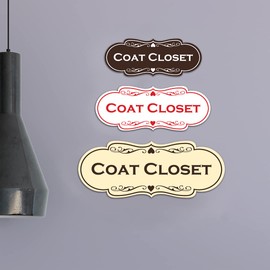 Designer Coat Closet Sign (Black) - Large