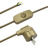 Power Cable with Plug and Switch 2 Metres Gold Connection