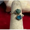 Natural Creations Emerald And Blue Apatite thumb ring sterling silver