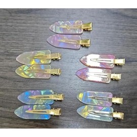 KAZIPA 10PCS No Bend Hair Clips for Styling, No Crease Curl Small Pin, Acrylic Resin Flat Clip, Bang Seamless Hair Barrette Tool for Makeup-Hairstyle Accessories for Women Girls