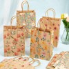 Beebeecraft 16Pcs 4 Styles Floral Gift Bags with Handles 8.3x5.9x3.2