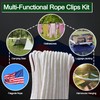Upgraded Flag Pole Rope Clips Kit 100Ft,5/16” Flag Halyard Rope