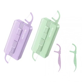 HUEYTON Estuche Portátil De Viaje Para Hilo Dental, Dispensador Reutilizable Con Sabor A Menta, Palillos De Limpieza Potentes, Perfecto Para Cenas, Citas Y Viajes (10 Palillos Por Caja)