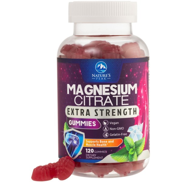 Nature's Peak Magnesium Citrate Supplement Gummies - High Absorption Magnesium