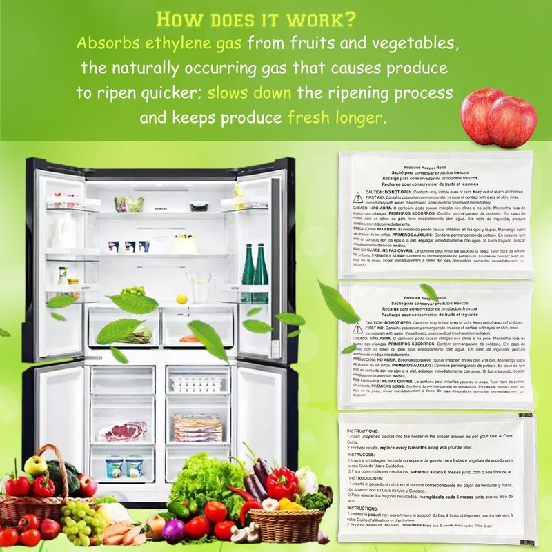 3 Pack PK-1 Produce Saver Refills for Frigidaire Pure Air