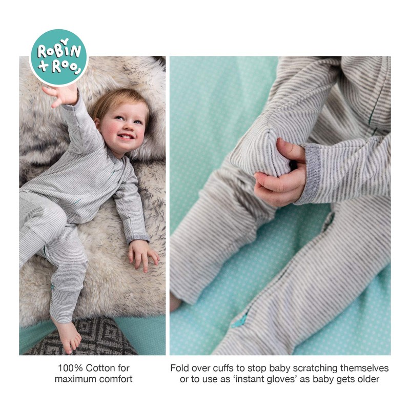 100% Cotton, Two-Way Zipper Baby Sleepsuit, Unisex Gender Neutral Onesie