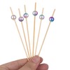 Trimming Shop 100 Pcs Cocktail Sticks 4.7 Inch Rainbow Pearl