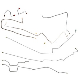 Inline Tube Compatible with 1987-95 Jeep Wrangler YJ Complete Power Brake Line Kit 7pc, Stainless