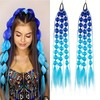2 PACK Colorful Hair Extensions, POIUNA Upgrade 24" Long Braiding