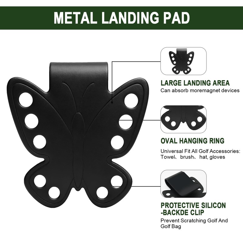 Veyntra Metal Landing Pad Clip for Golf Bags, 10‑Hole Golf