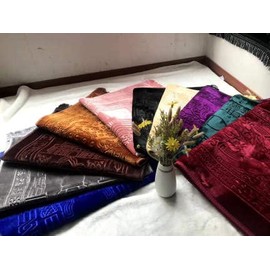 Islamic Thick Velvet Prayer Rug | Gift (Sky Blue)