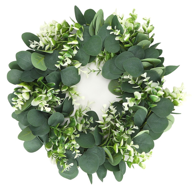 Home Hanging Artificial Plants Wreath Green Leaf Wreath Decoration for