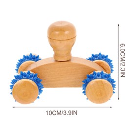 Healvian 1 Piece Wooden Massage Roller Car Shaped Neck Massager Manual Shoulder Roller Trigger Point Massager Body Massage Tool for Neck Shoulder Knee