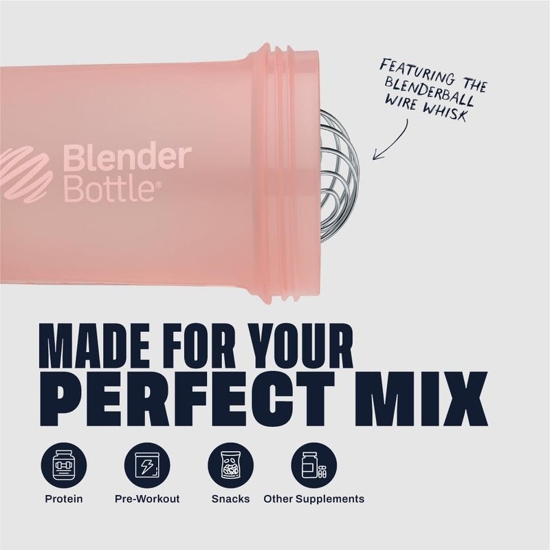 BlenderBottle Shaker Bottle with Pill Organizer and Storage for Protein