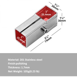 YIDU69Q 6 Pcs 1" Split Square Tube Connector, Stainless Steel 2 Way T Shape Square Tube Clamp