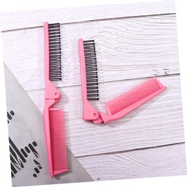 OHPHCALL 1bag Anti-static Foldable Hair Comb High Temperature Resistant Portable Double-headed Styling Tool for Travel Compact Design for Easy Carrying for Home Salon Use Pink
