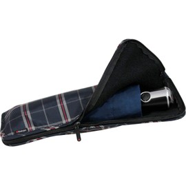 Knirps Sponge Bag Umbrella Bag with Zip for Pocket Umbrellas - Check Navy, Check Navy, Modern