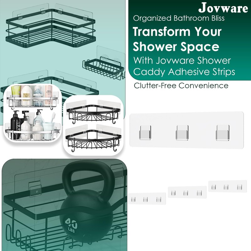 Jovware Shower Caddy Adhesive Replacement Sticker Flat Hook Adhesive Shower