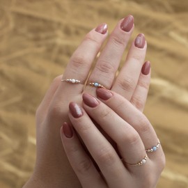 Anxiety Rings For Women - Gold Filled Fidget Rings For Anxiety Meditation Rings (White Opal, gold-filled)