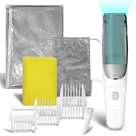 JADE KIT Baby Hair Clippers with Vacuum - 3 Guide Combs - Rechargeable Hair Clippers for Kids Home DIY Quiet Hair Clippers for Kids/Baby Hair Trimmer, White