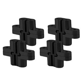 2pair (4pcs) of 1-3/4'' Hidden Hinges Stainless Steel Invisible Door Hinges Concealed Barrel Wooden Box Black