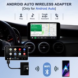 Teeran Android Auto Wireless Adapter for OEM Factory Wired Android Auto Cars Plug & Play Easy Setup Wireless Android Auto Dongle for Android Phones Converts Wired Android Auto to Wireless (Black)