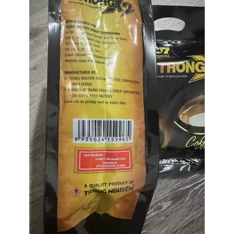 Trung Nguyen G7 instant 3in1 strong x2 coffee 24 sticks