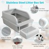 2PACK XXL Stainless Steel Litter Box with Lid, Extra High