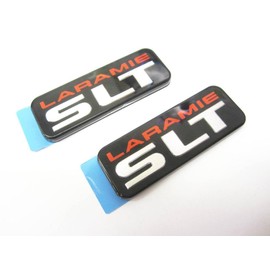 2Pc SLT Laramie B Pillar Cab Emblems 3D Badge Nameplate Sticker Decal Replacement for 1500 2500 3500 55274860AB