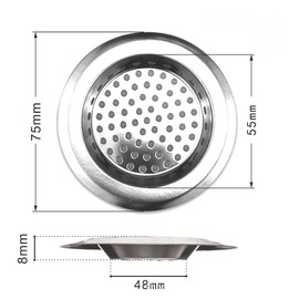 Stainless Kitchen Sink Drainer 75 mm – Set of 4 (Plastic & Metal)