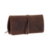 Greenburry Vintage Federmäppchen Leder Schlampermappe Braun 19,5x10x2,5 cm