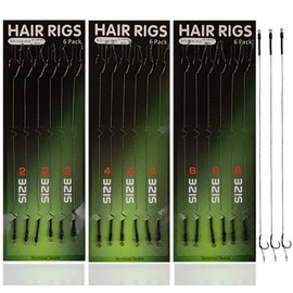 Shaddock 18pcs Carp Fishing Hair Rigs Braided Thread Line with Barbed Carp Hooks Swivels Anti-Tangle Sleeves Boilies Carp Rigs Carp Fishing Terminal Tackle