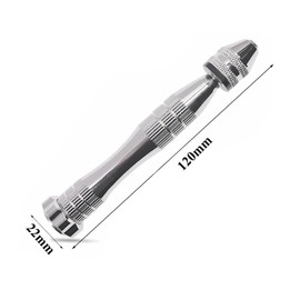 WOMGF 12 cm Hand Drill with 14 Pieces Mini Twist Drill 0.5-3.0 mm Silver Drill Bit Large Craft Drill Bit