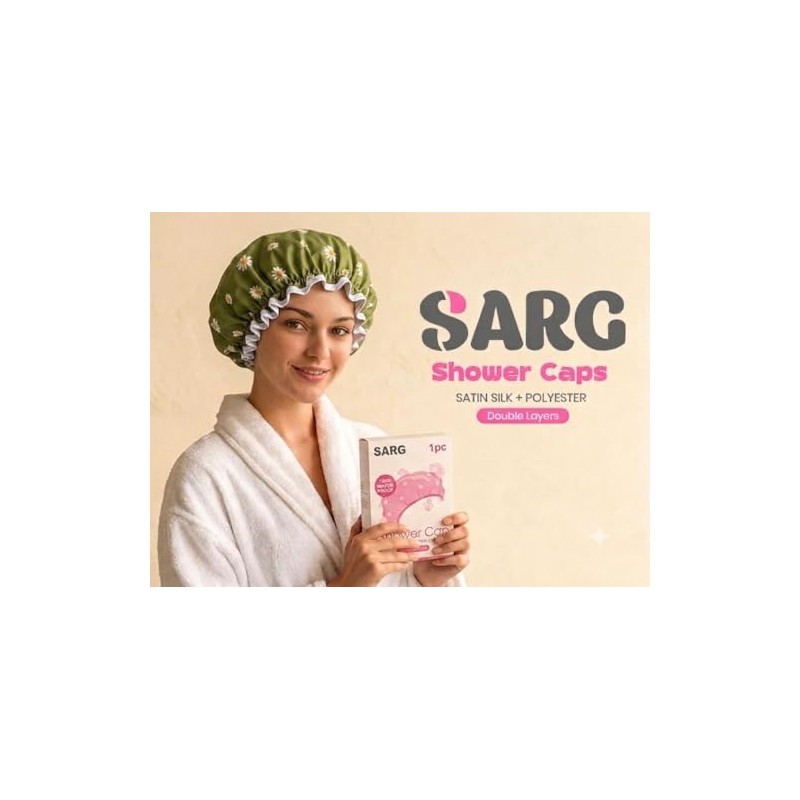 SARG Premium Double Layer Shower Cap for Women with Cool