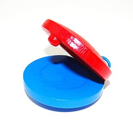 Percussion Instrument Wooden Castanet Orf Musical Instrument Music Sensing Infant Early Learning Discus Disc Specialty Disc (Red and Blue)