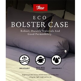 Flew Eco Luxury Bolster Pillow Cover Bolster Pillow Case Soft 35cm x 105cm (Saxony Blue)