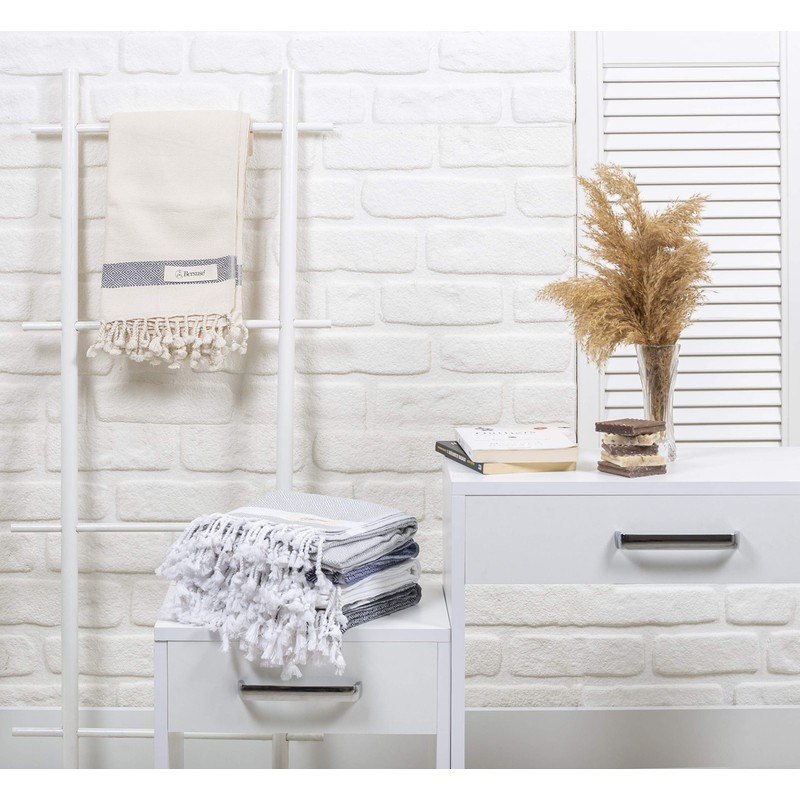 Bersuse 100% Cotton - Laodicea Turkish Towel - Natural White