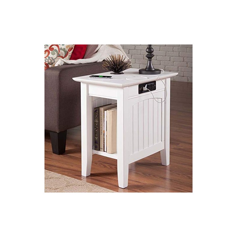 Pemberly Row Charger Chair Side Table in White