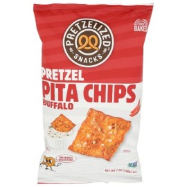 Pretzelized Snacks Chips Pretzel Pita Buffalo 7 oz (Pack of 12)