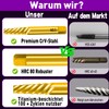 12-Piece Titanium Screw Extractor Set with 5 Cobalt Twist Drills,