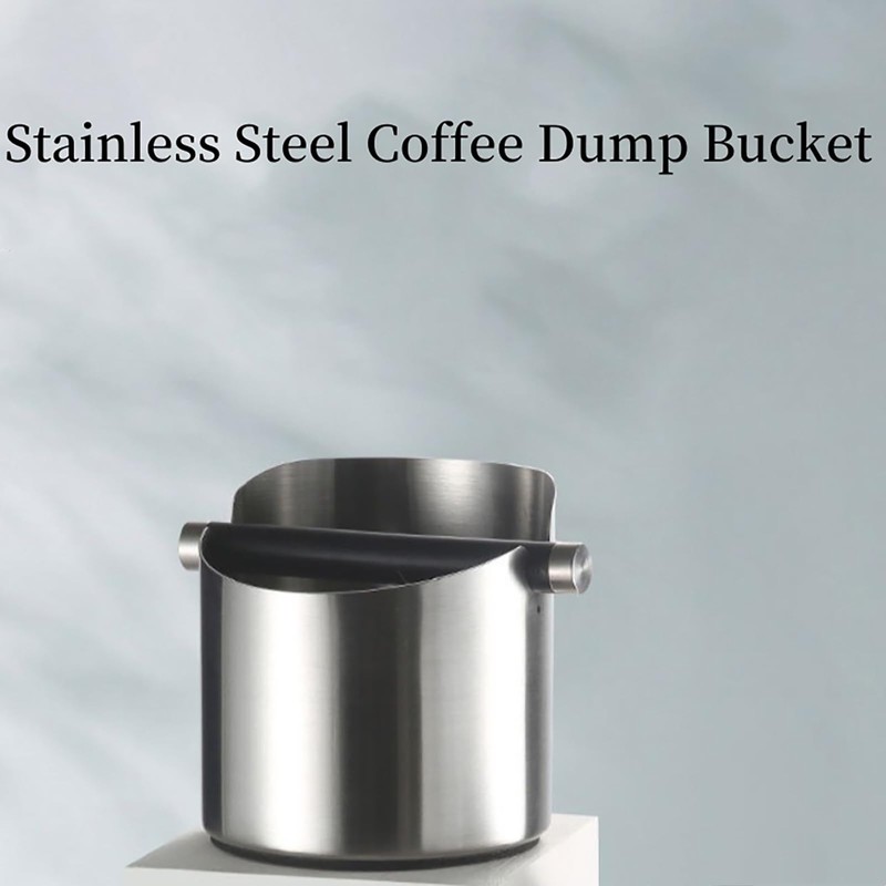 Espresso Knock Box, Stainless Steel Coffee Grounds Container with Removable