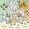 Houuqe 48Pcs Gingham Party Supplies Sage Green Scalloped Paper Plates